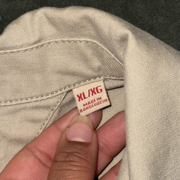 Vintage Y2K Tommy Jeans Blazer Jacket Women's XL Khakhi Stretch Button Front ‘05 - Picture 8 of 10